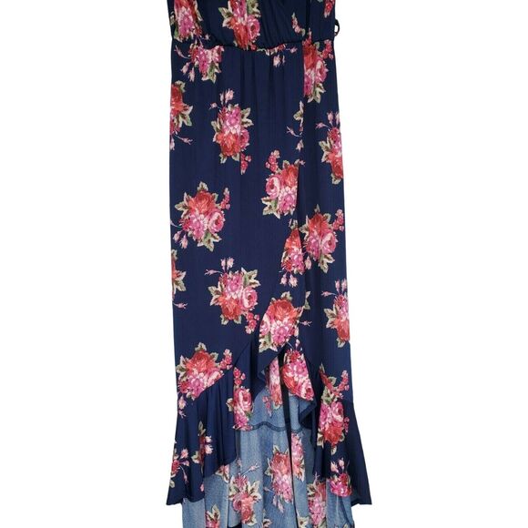 Seven Stitch Dress Medium Womans Full Length Floral Hi Low Multi Color - Picture 2 of 5
